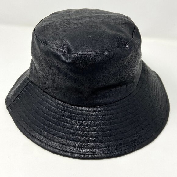 ANTHROPOLOGIE | Black Faux Leather Bucket Hat NWT - Picture 4 of 7